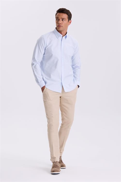 Mavi %100 Pamuk Düğmeli Yaka Comfort Fit Gömlek