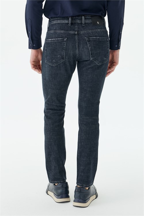 Lacivert Comfort Fit Yıkamalı Jeans Kot Pantolon