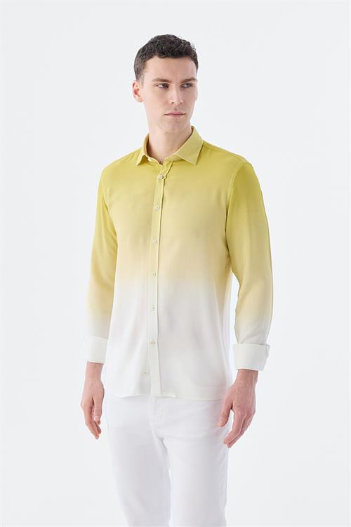 Rahat Kalıp - Comfort Fit Serili Gömlek-Jakamen  Yaka Alttan Düğmeli  Serili