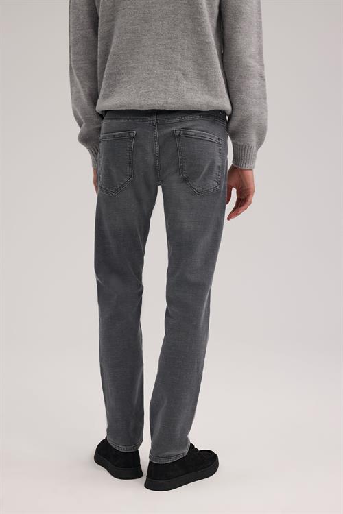 Gri Dar Kalıp - Slim Fit Kot Pantolon 5 Cep