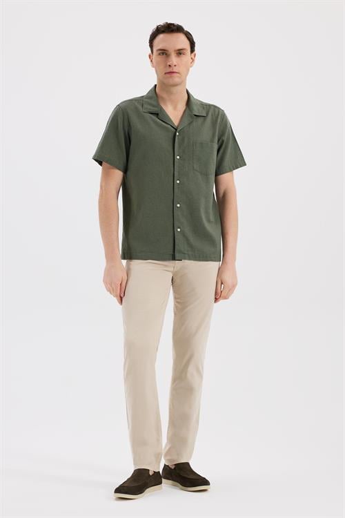 Haki Rahat Kalıp - Comfort Fit Gömlek Klasik Yaka