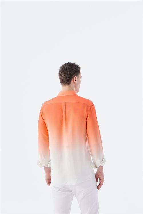 Rahat Kalıp - Comfort Fit Serili Gömlek-Jakamen  Yaka Alttan Düğmeli  Serili