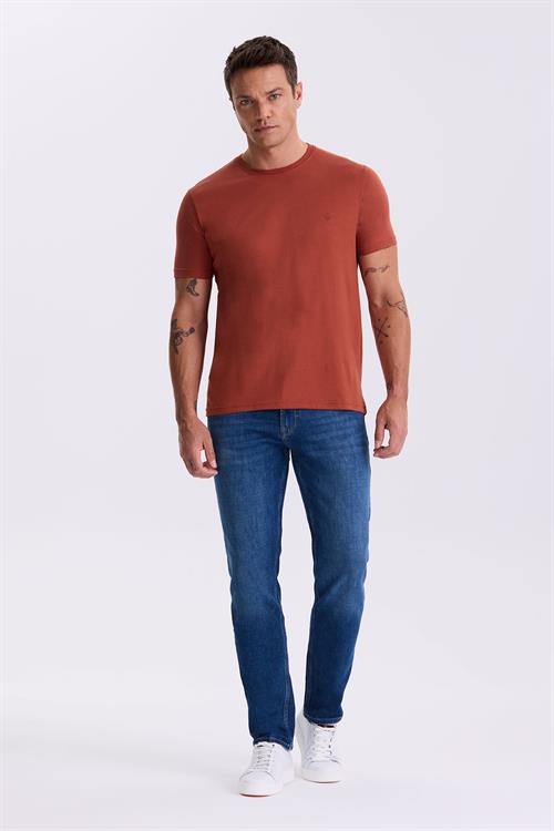 Tarçın %100 Pamuk Slim Fit Bisiklet Yaka Basic T-Shirt
