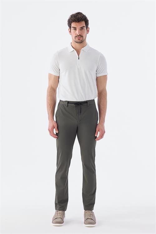 Rahat Kalıp - Comfort Fit Serili Pantolon Spor-Jakamen  Lastikli  Serili