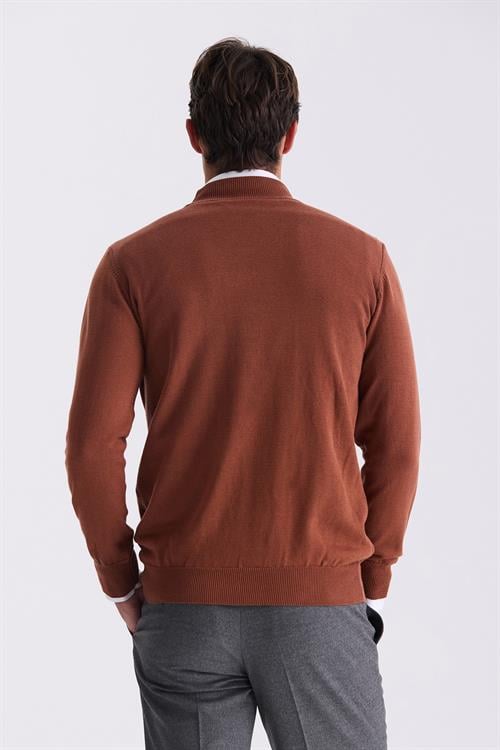 Tarçın Slim Fit Yarım Balıkçı Triko Kazak