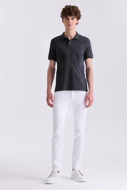 Antrasıt Slim Fit Polo Yaka T-Shirt