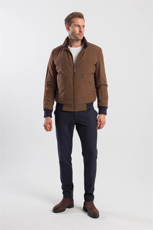 Camel Comfort Fit Dik Yaka Mont