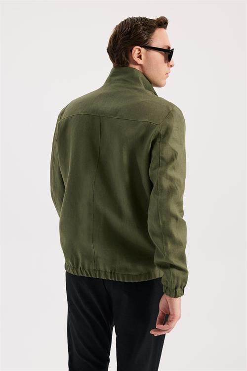 Haki Rahat Kalıp - Comfort Fit Mont Dik Yaka