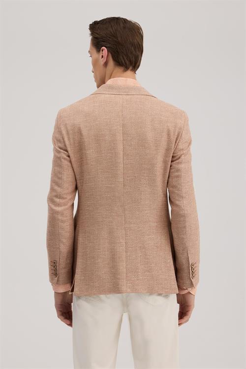 Turuncu Dar Kalıp - Slim Fit Ceket Sivri Yaka