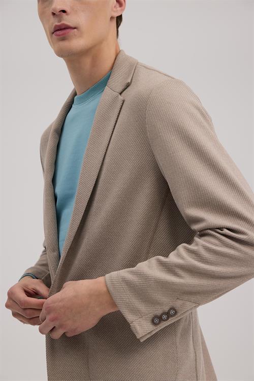 Taba Dar Kalıp - Slim Fit Ceket Mono Yaka