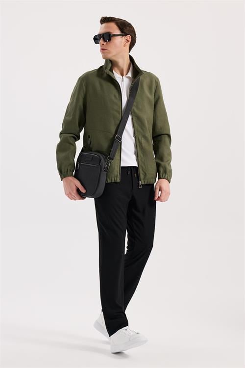 Haki Rahat Kalıp - Comfort Fit Mont Dik Yaka