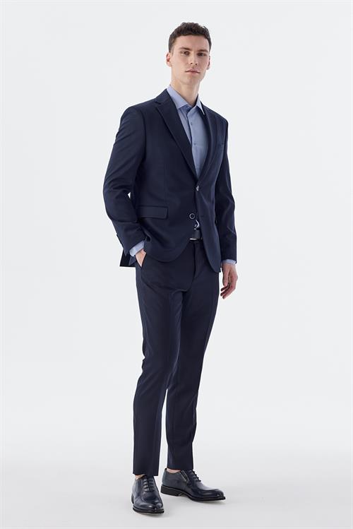 Dar Kalıp - Slim Fit Serili Ceket-Jakamen  Mono Yaka  Serili