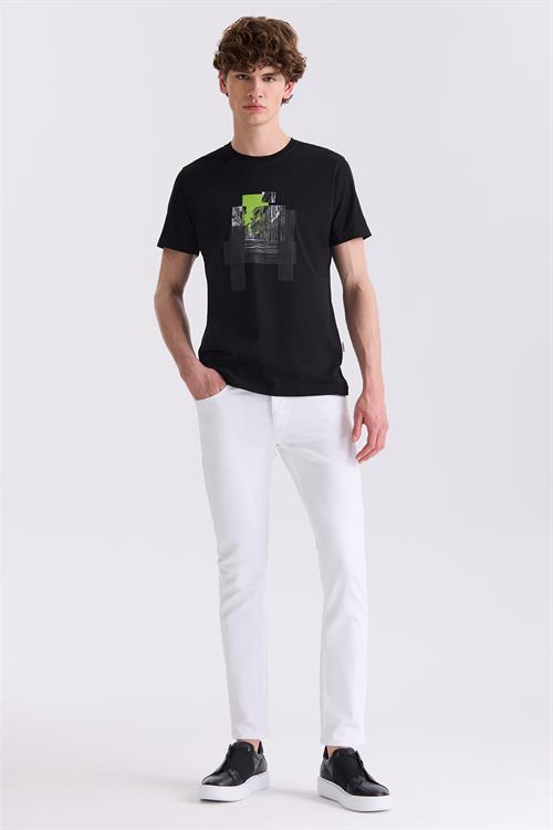 Siyah Slim Fit Bisiklet Yaka T-Shirt