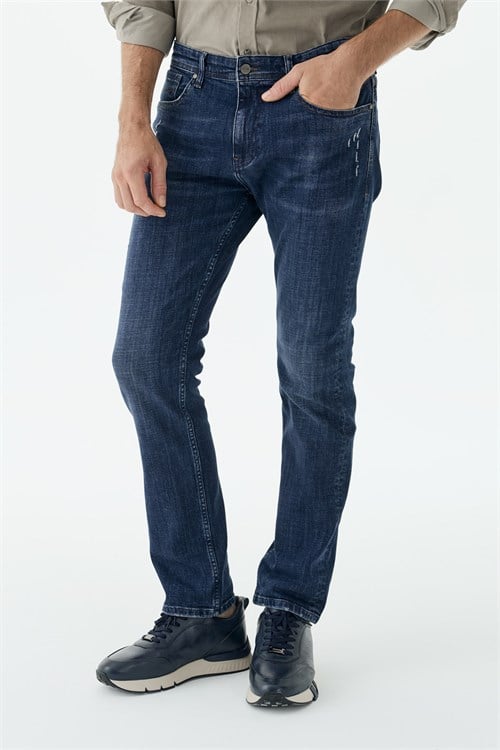 Lacivert Comfort Fit Jeans Kot Pantolon