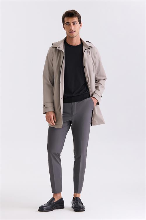 Antrasit Comfort Fit Beli Lastikli Spor Jogger Pantolon