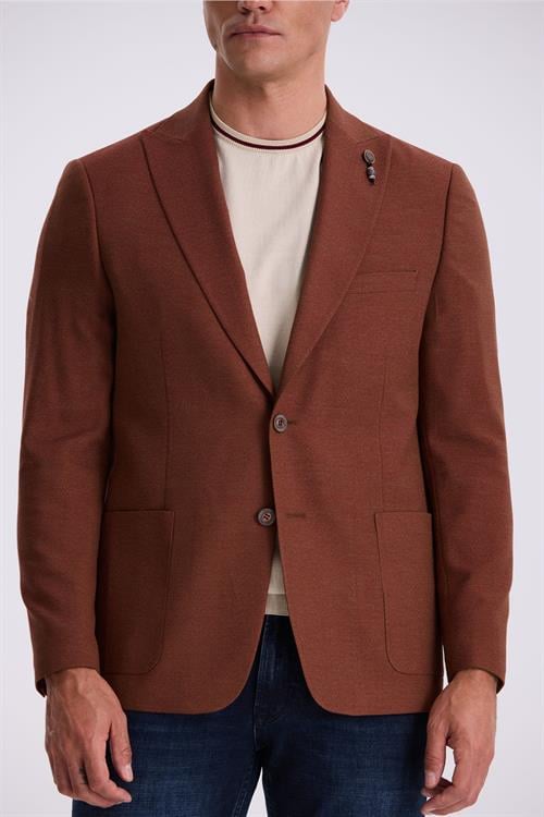 Kızıl Klasik Kalıp Kırlangıç Yaka Torba Cep Ceket