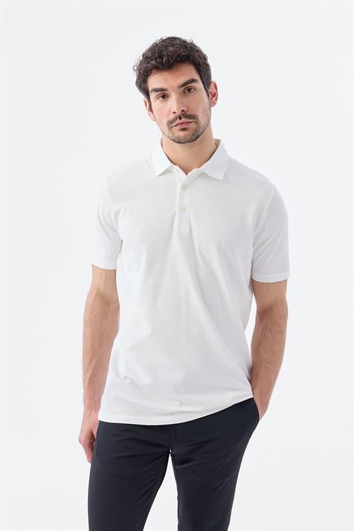 Dar Kalıp - Slim Fit Serili T-Shirt-Jakamen  Polo Yaka  Serili
