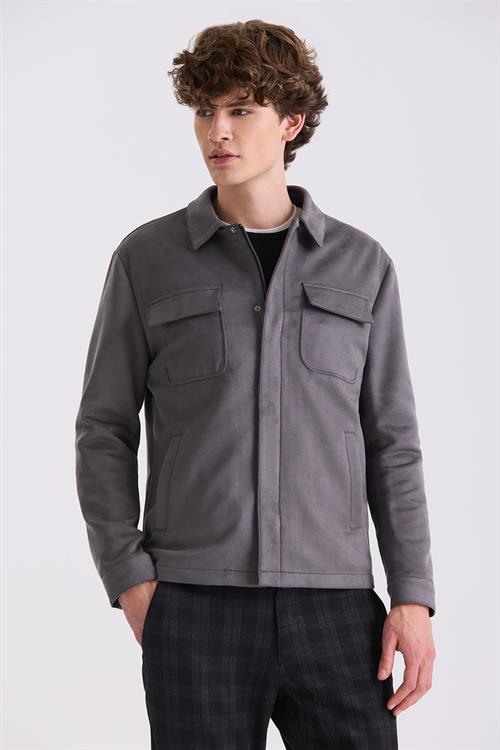 Füme Comfort Fit Bebe Yaka Mevsimlik Mont