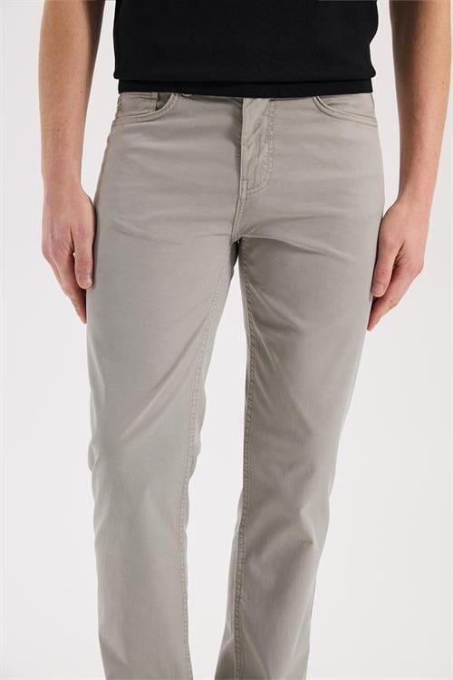 Gri Dar Kalıp - Slim Fit Pantolon Spor 5 Cep
