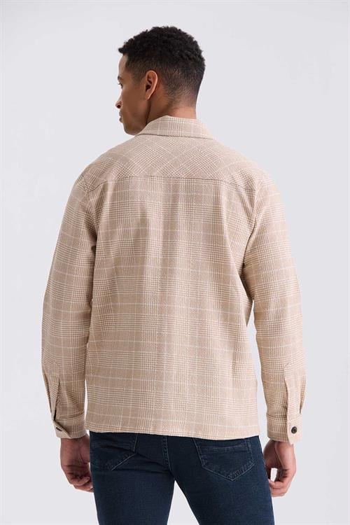 Taba Slim Fit Ekoseli Pamuklu Gömlek