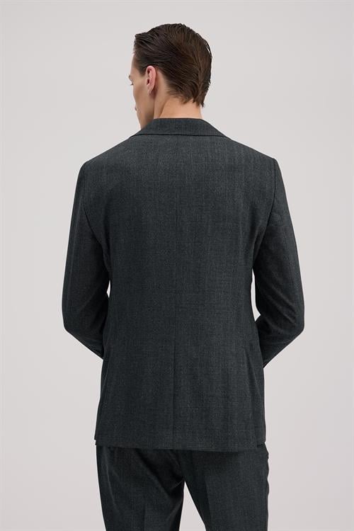 Lacivert Dar Kalıp - Slim Fit Takım Elbise Kruvaze