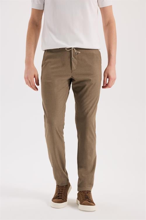 Kahve Rahat Kalıp - Comfort Fit Pantolon Spor Yan Cep