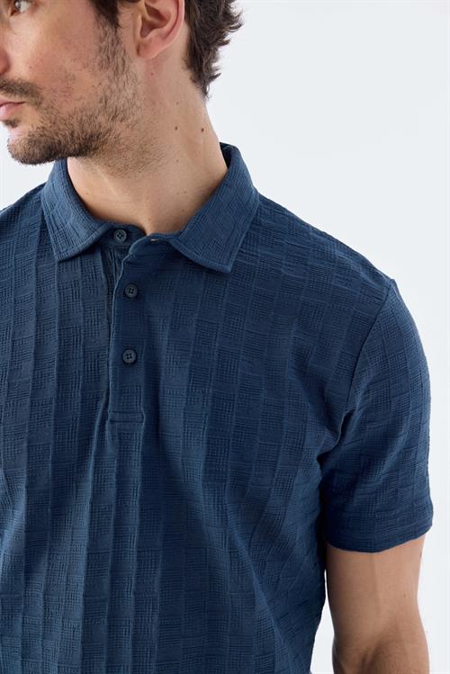 Dar Kalıp - Slim Fit Serili T-Shirt-Jakamen  Polo Yaka  Serili