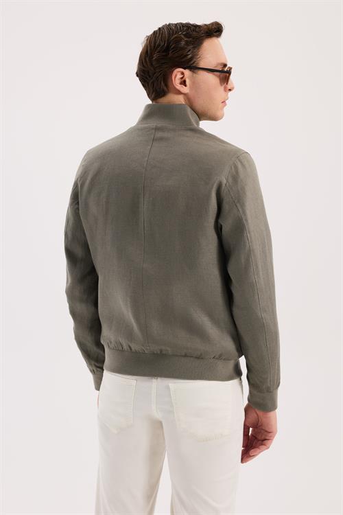 Haki Rahat Kalıp - Comfort Fit Mont Gömlek Yaka