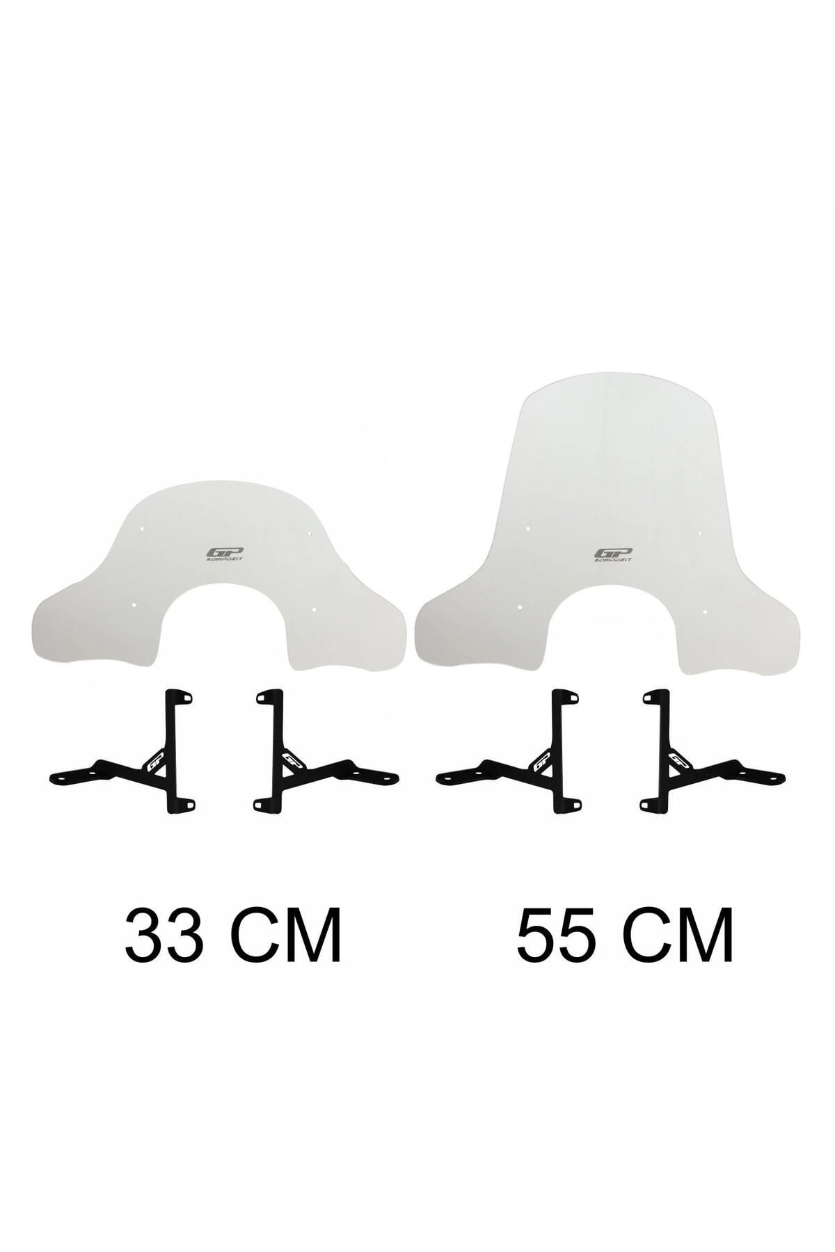 Motosiklet Ön Cam SiperlikArora Cappucino 50 / 125 2019-2024 Uyumlu Ön Cam Şeffaf 55 cm