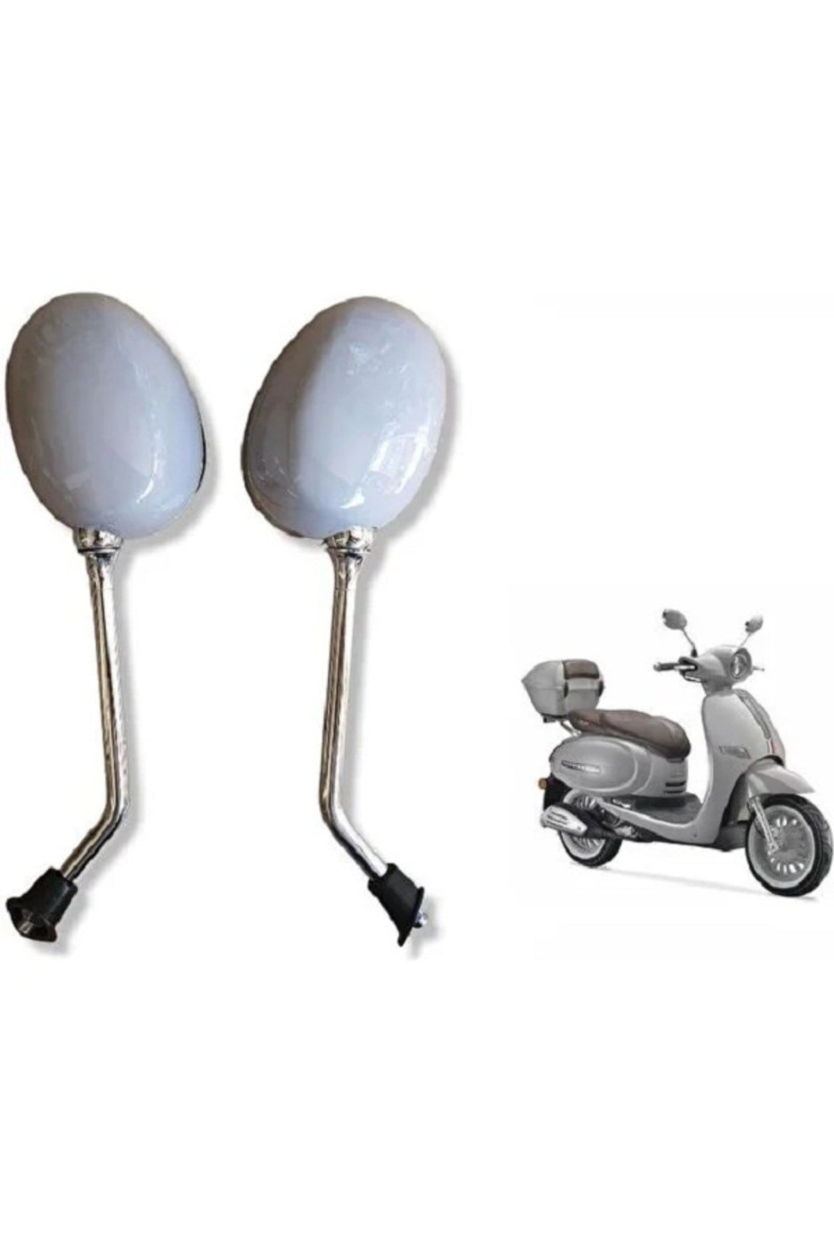 Motosiklet Yan AynaAyna Takımı Sağ Sol Arora Cappucino Uyumlu GRİ 50cc 125cc 150cc [10mm Düz Diş]