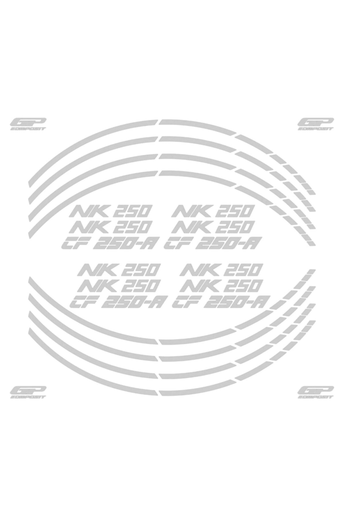 Tankpad & StickerCf Moto 250 Nk 2018-2022 Uyumlu Jant Şeridi Reflektif Gri