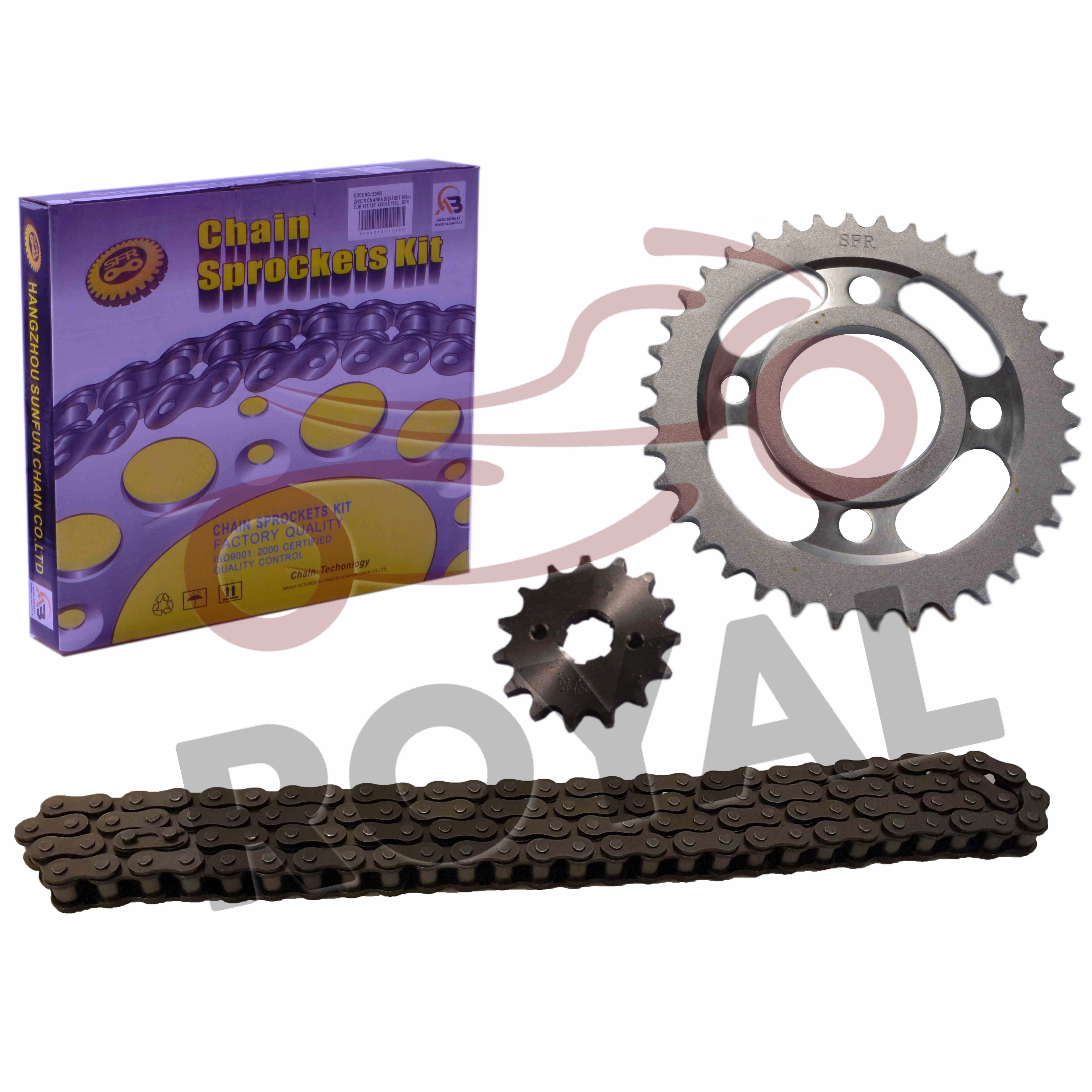 Zincirler Disli Setleri14T/36T 428*110 L ZİNCİR DİŞLİ SET CUB - SFR