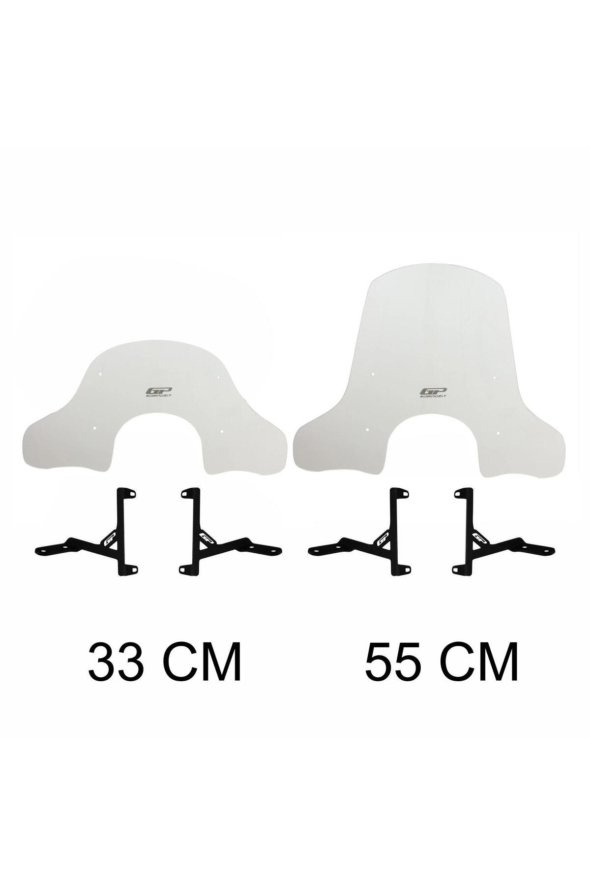Motosiklet Ön Cam SiperlikArora Cappucino 50 / 125 2019-2024 Uyumlu Ön Cam Şeffaf 55 cm