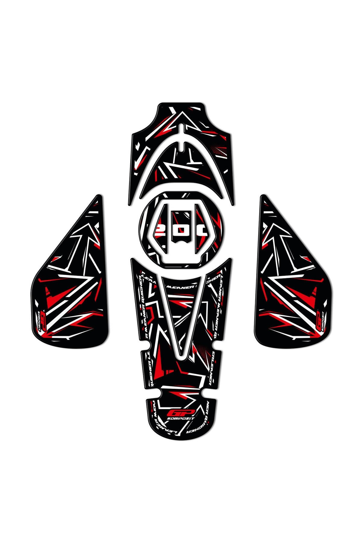 Tankpad & StickerBajaj Pulsar NS 200 2011-2024 Uyumlu Tank Pad Seti Kırmızı
