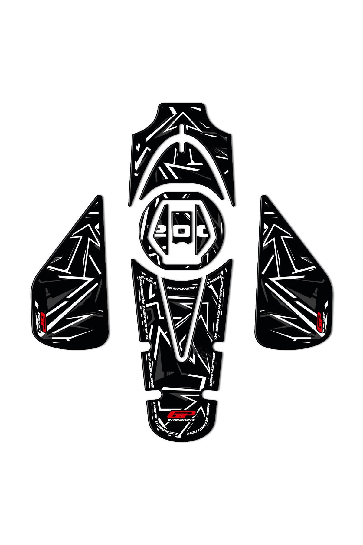 Tankpad & StickerBajaj Pulsar NS 200 2011-2024 Uyumlu Tank Pad Seti Gri