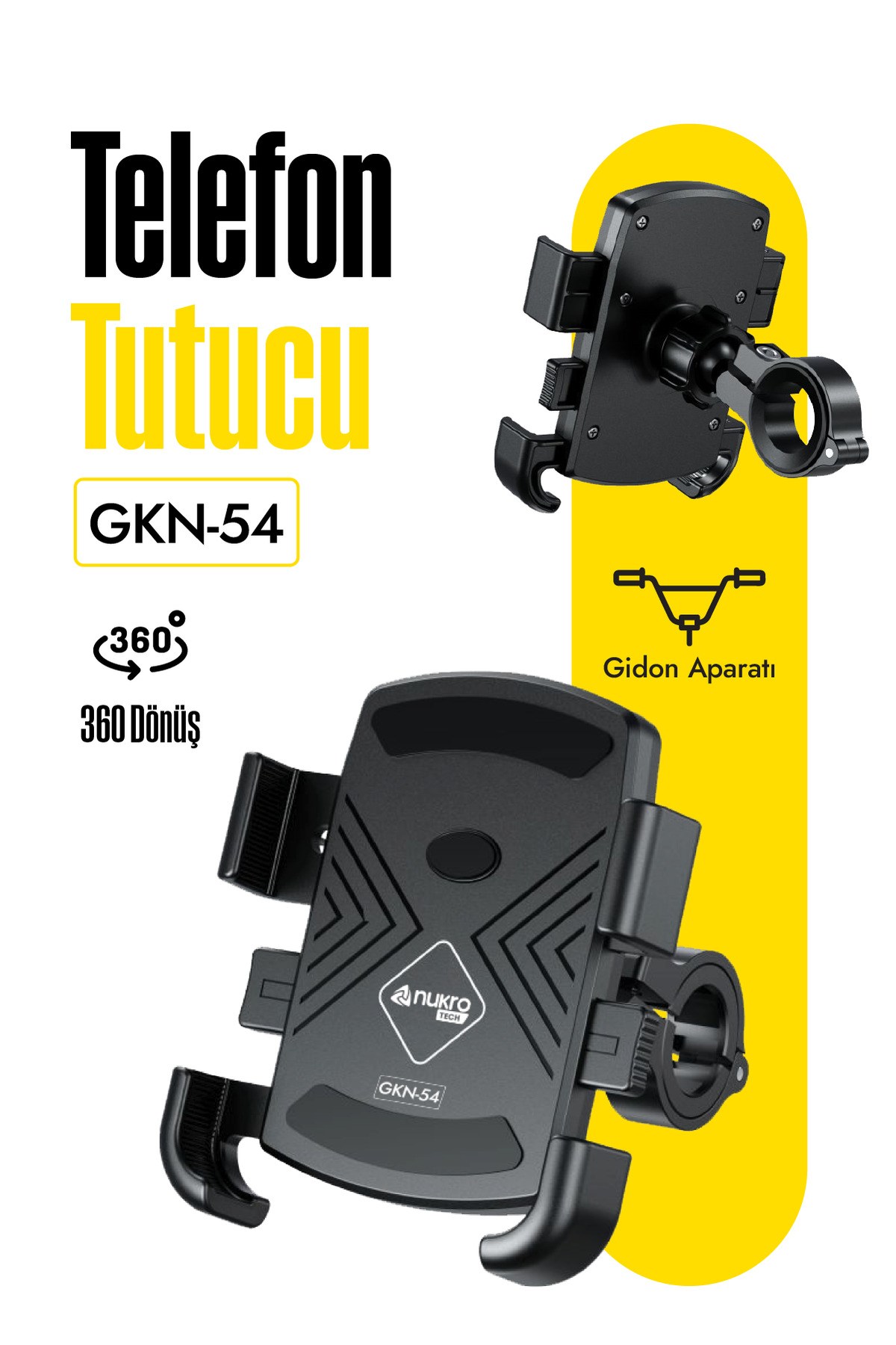 Motosiklet Teçhizat TutucuGKN54 MOTOSİKLET TELEFON TUTUCU (GİDON BAĞLANTILI)