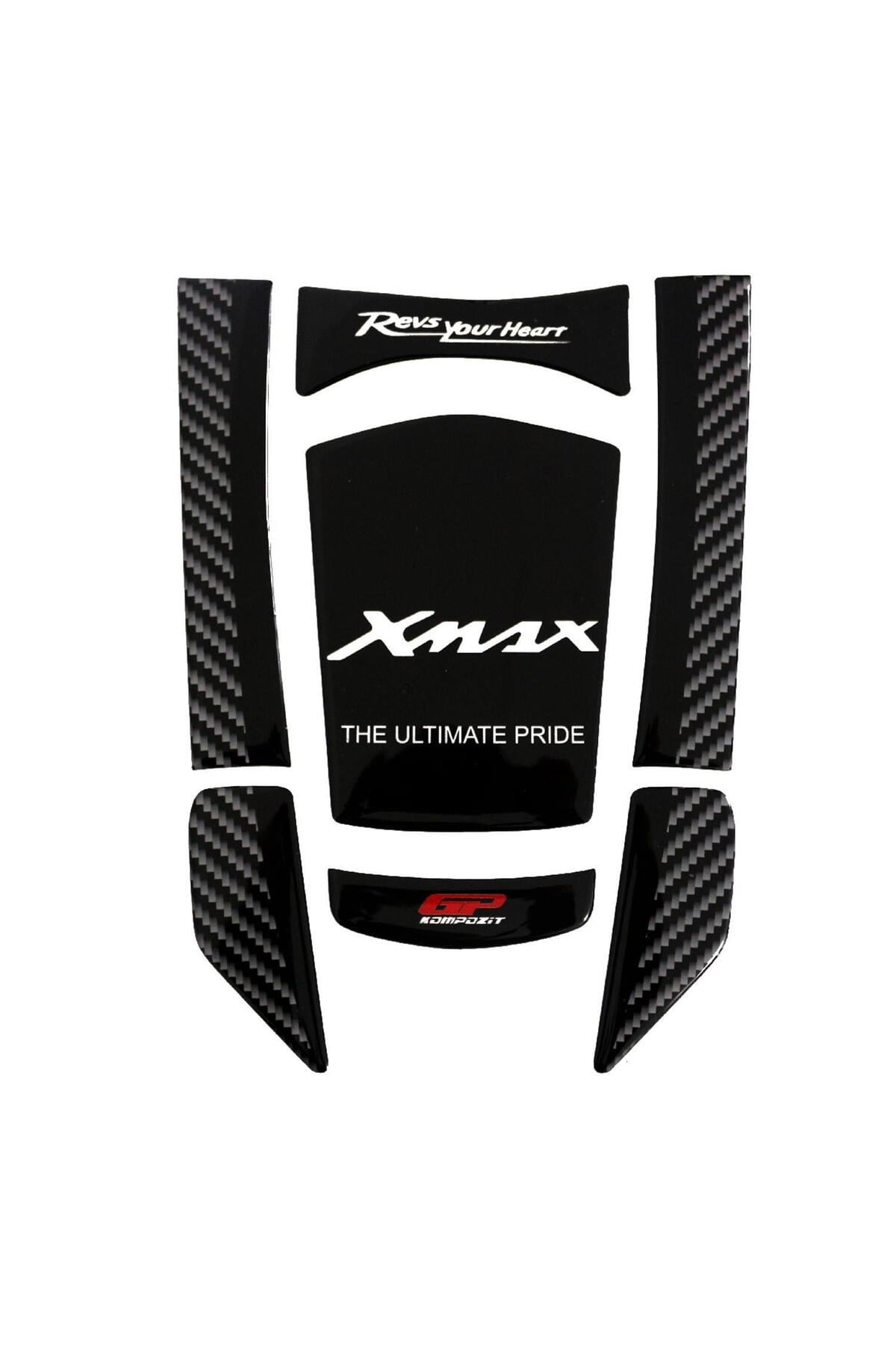 Tankpad & StickerYamaha XMAX 2018-2022 Uyumlu Tank Pad Seti Siyah-Karbon