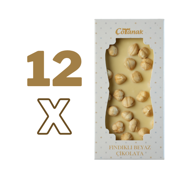 12*100 Gr Çotanak Fındıklı Beyaz Tablet Çikolata