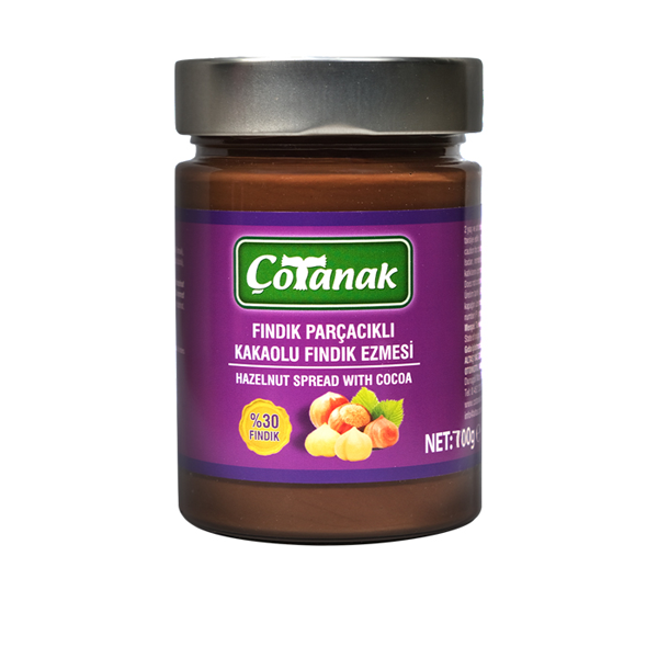 Çotanak 700 Gr Fındık Parçacıklı Kakaolu Fındık Ezmesi %30 Fındık