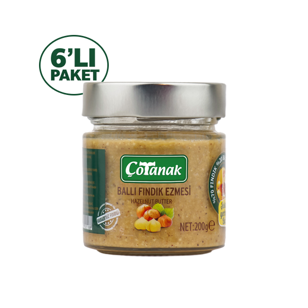 Çotanak 200 Gr Ballı Fındık Ezmesi 6'lı Paket