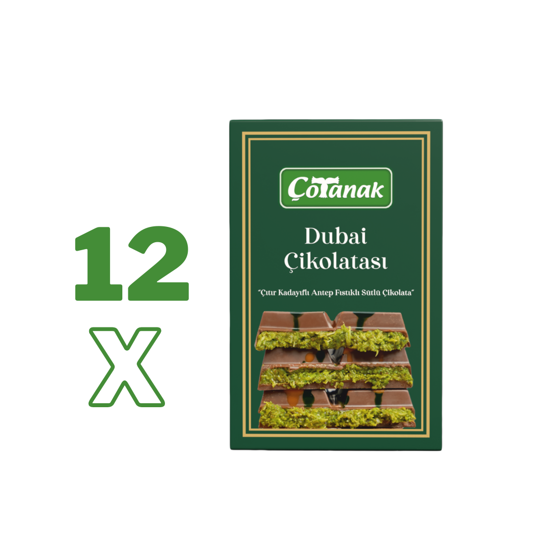 12*180 Gr Çotanak Dubai Çikolatası