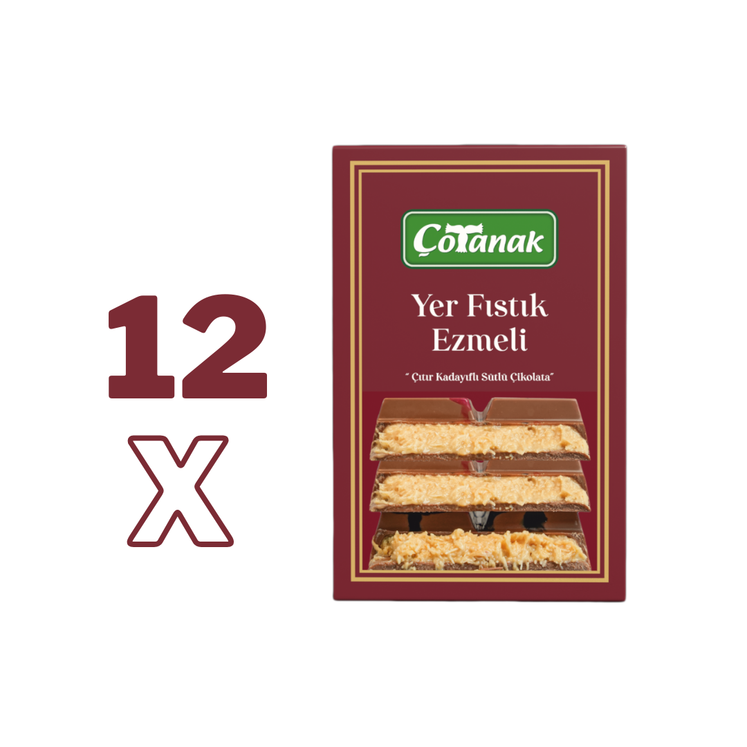 12*180 Gr Çotanak Yer Fıstıklı Dubai Çikolatası