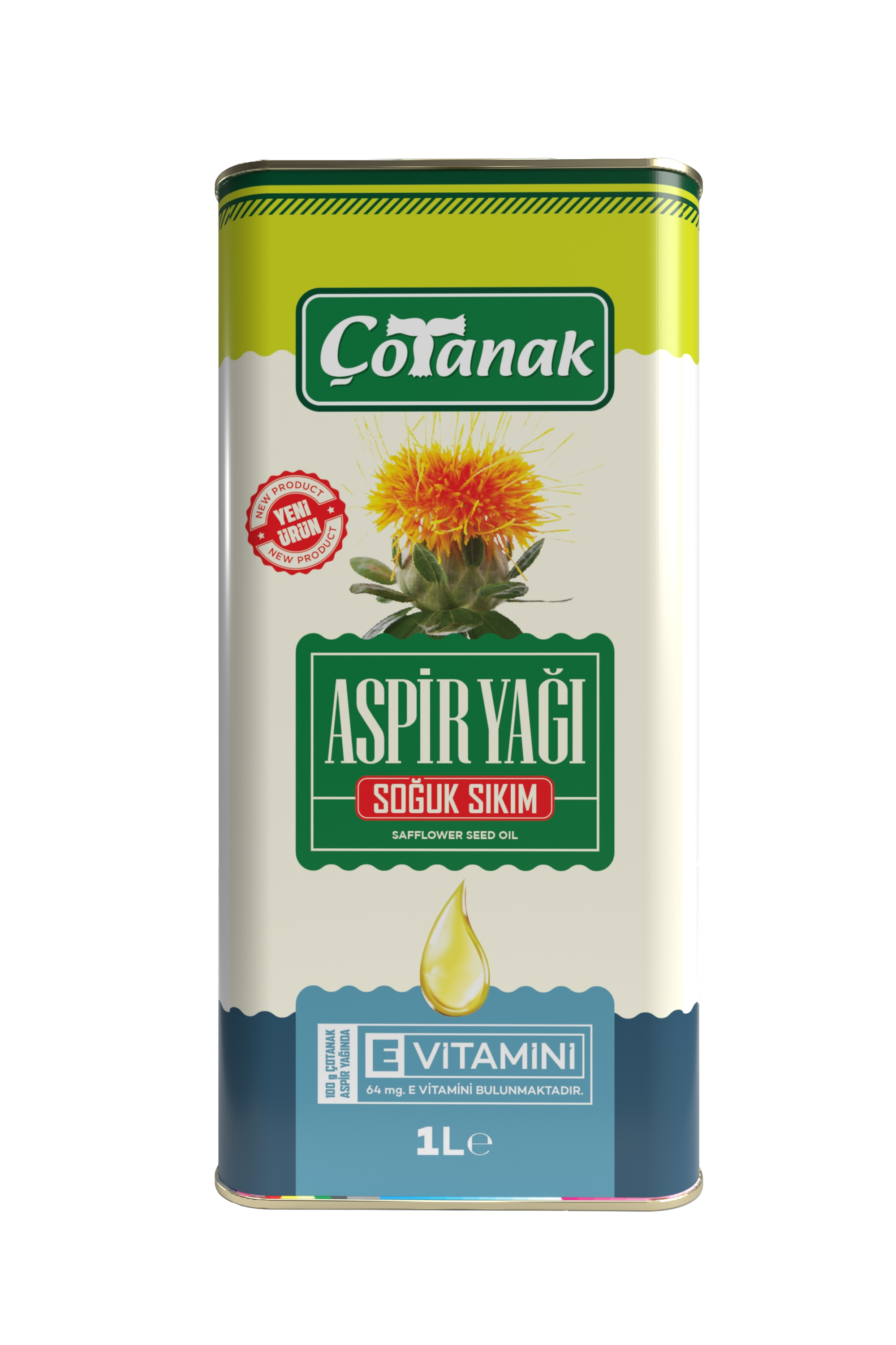 Çotanak 1 Lt Soğuk Sıkım Aspir Yağı