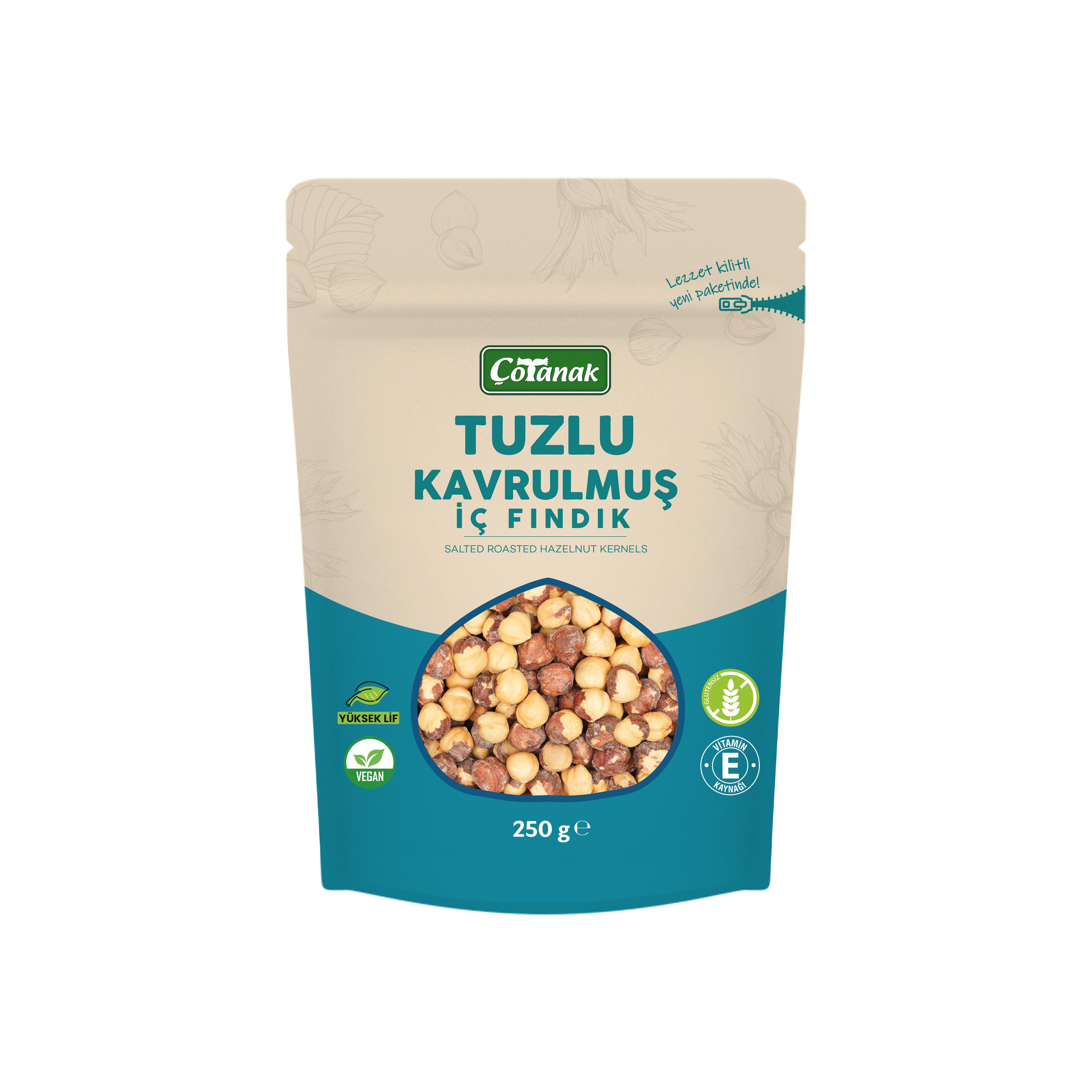 Çotanak 250 Gr Tuzlu Kavrulmuş İç Fındık
