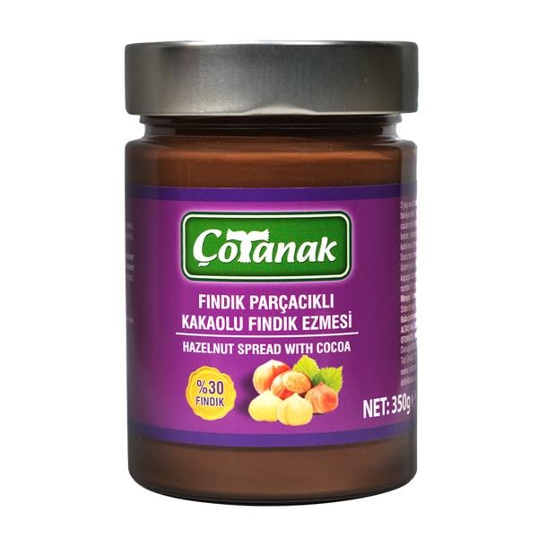 Çotanak 350 Gr Fındık Parçacıklı Kakaolu Fındık Ezmesi %30