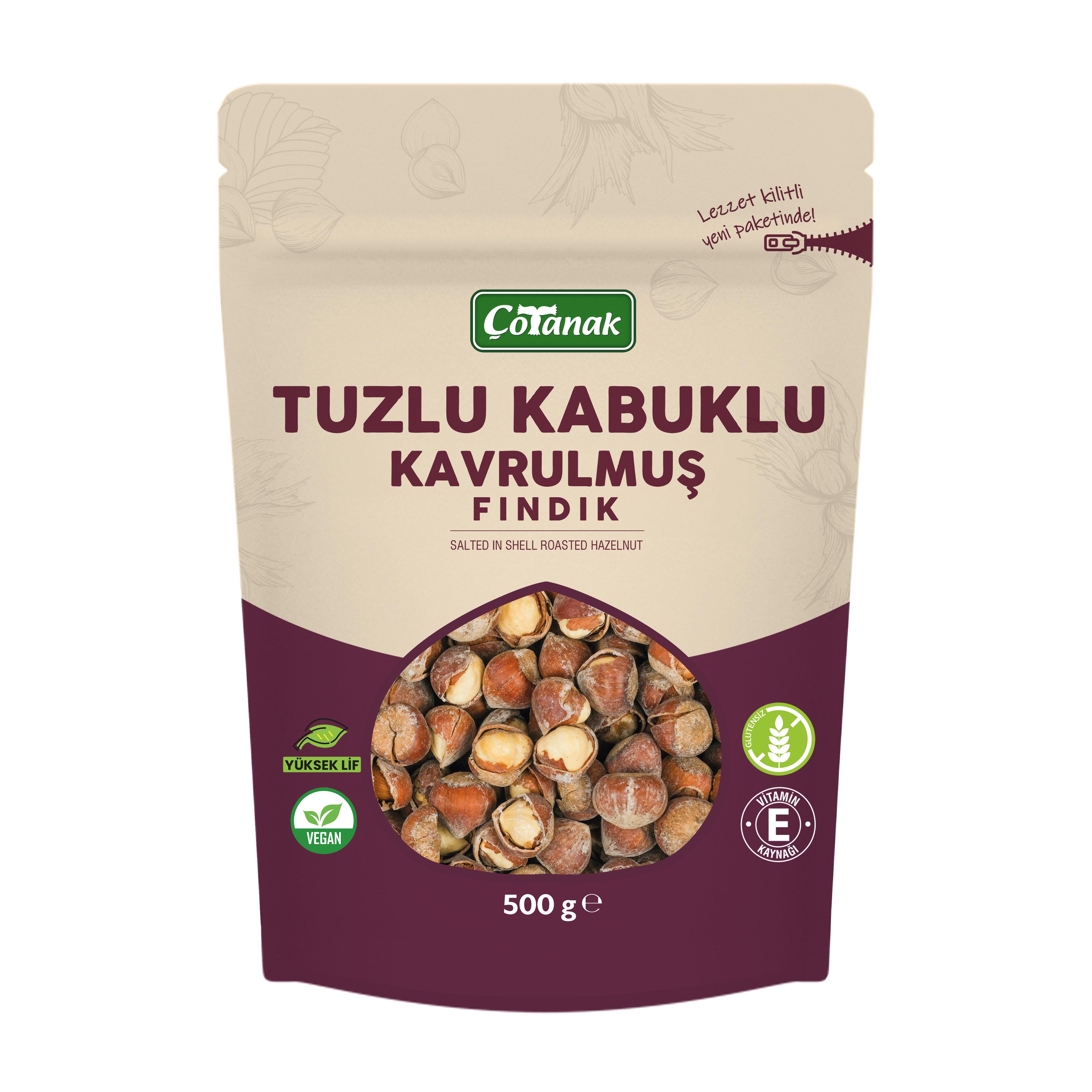 Çotanak 500 Gr Tuzlu Kabuklu Kavrulmuş Fındık