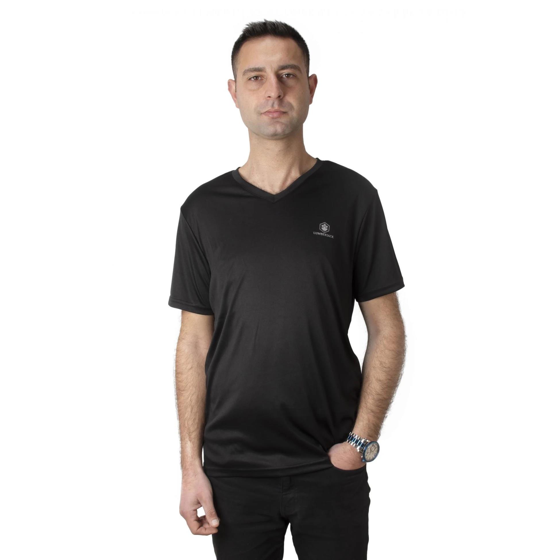 LUMBERJACK101939406-0001LUMBERJACK CT104 BASIC PES V NECK T-SHIRT