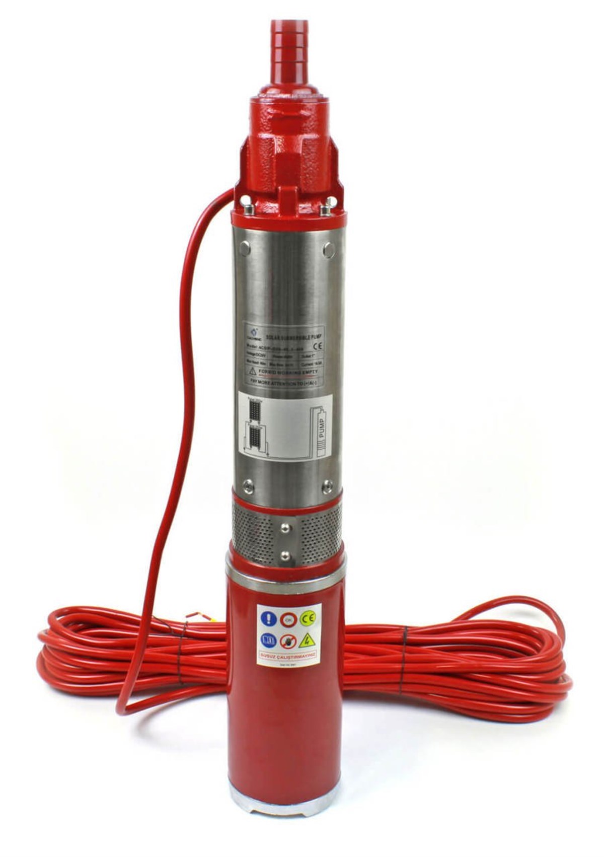 72 Volt Dc Solar Güneş Enerjili Kademeli Dalgıç Pompa 43 Mss 3.44 m³/h 600 Watt