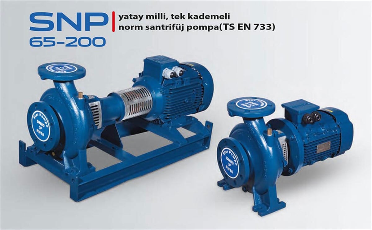 Komm SNP 65-200 Yatay Milli Tek Kademeli Norm Santrifüj Pompa (TS EN 733)