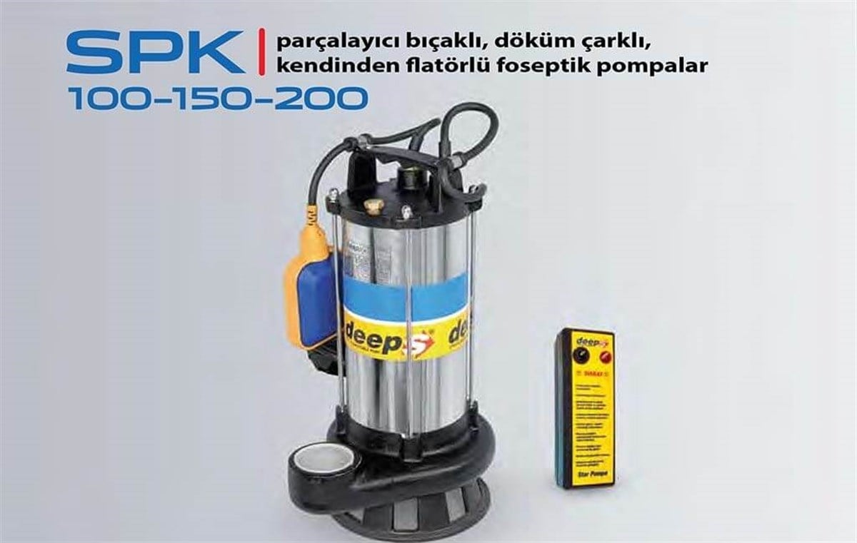 SPK 100-150-200 Parçalayıcı Bıçaklı Döküm Çarklı Kendinden Flatörlü Foseptik Pompa